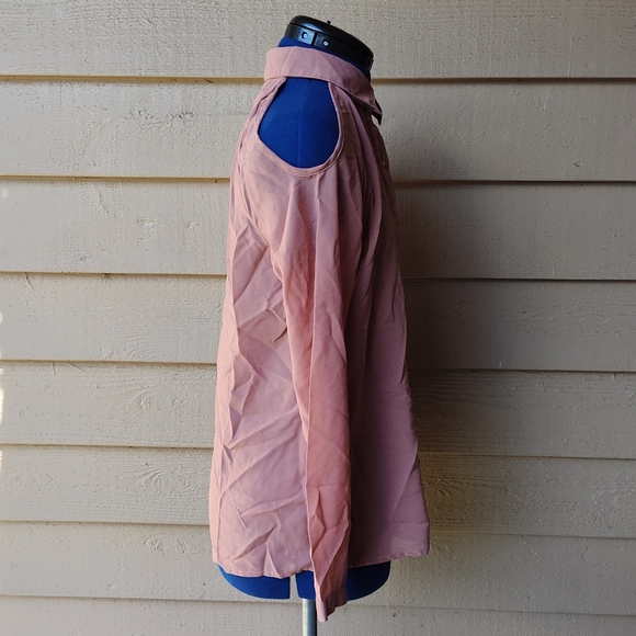 Dizzy Lizzy Sheer Taupe Blouse - Picture 3 of 5